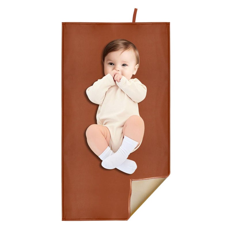 BEWDIO Brown Portable Diaper Changing Pad, Baby Changing Mat for Baby Travel or Home, Foldable Mat Fits Perfectly in Diaper Bag (67-04) - Image 1
